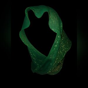 Vintage Green And Gold Sparkle Scarf Wrap